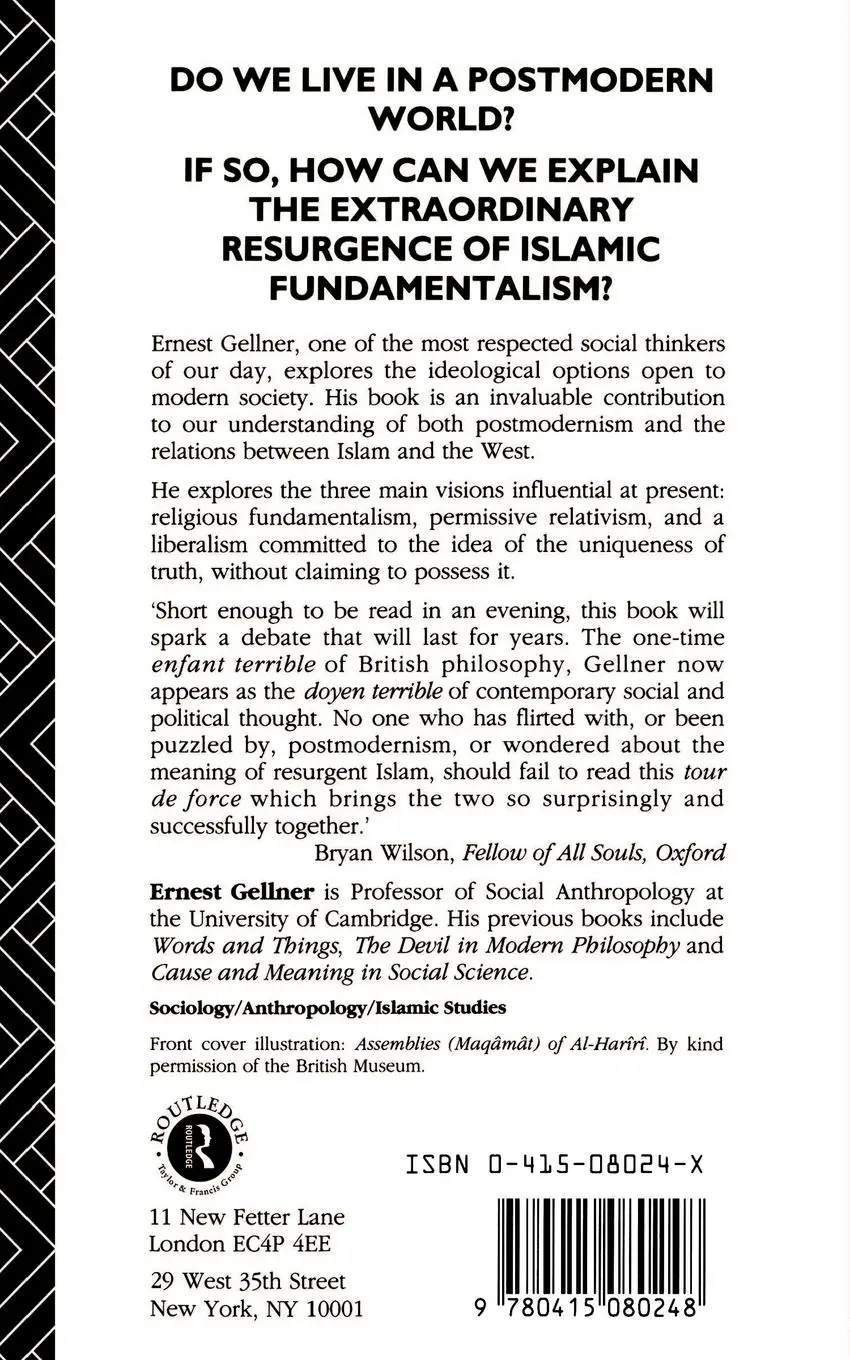 Rückseite: 9780415080248 | Postmodernism, Reason and Religion | Ernest Gellner | Taschenbuch