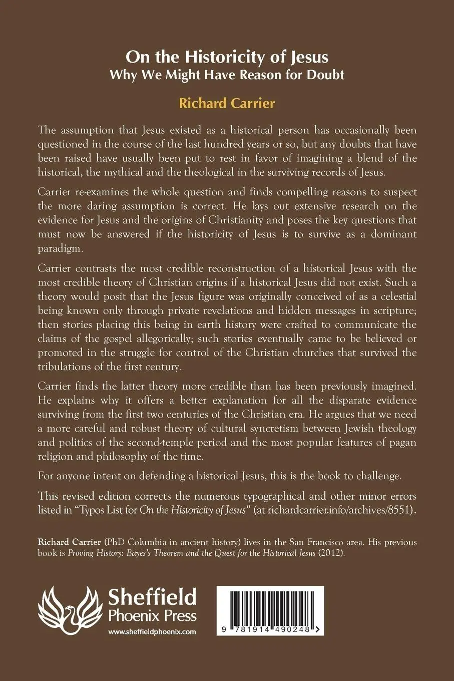 Rückseite: 9781914490248 | On the Historicity of Jesus | Why We Might Have Reason for Doubt