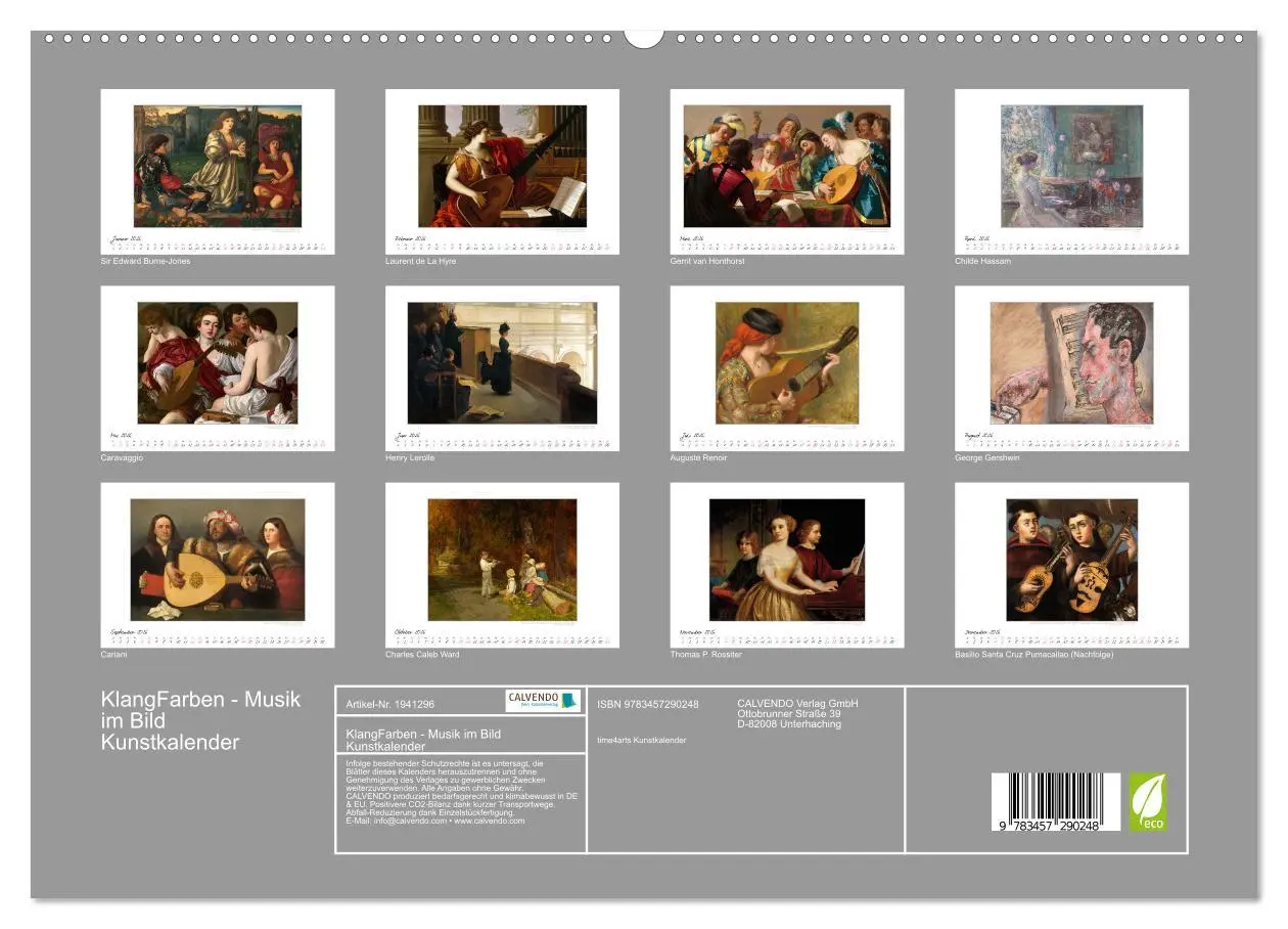 Bild: 9783457290248 | KlangFarben - Musik im Bild Kunstkalender (hochwertiger Premium...