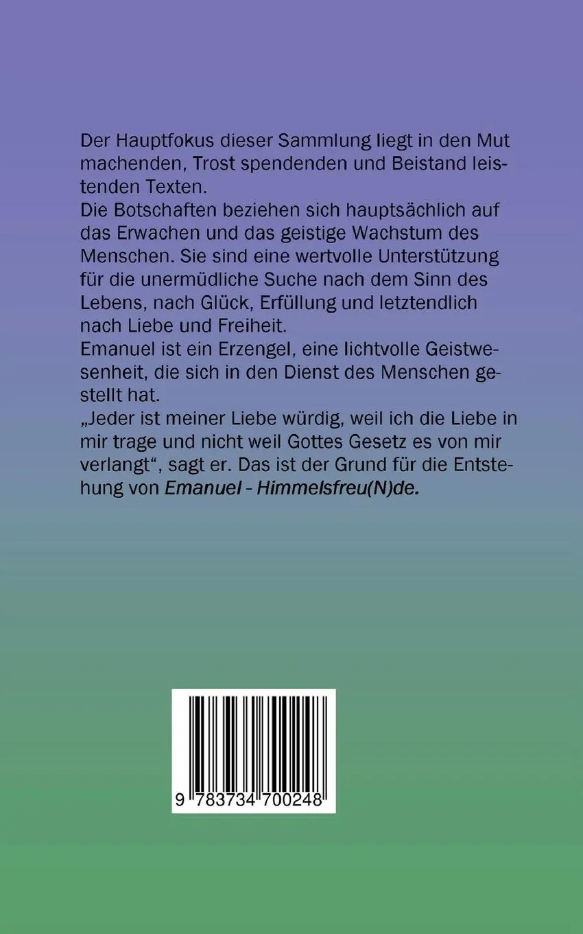 Rückseite: 9783734700248 | Emanuel | Himmelsfreu(n)de | Annegret Bodemer | Taschenbuch | 244 S.