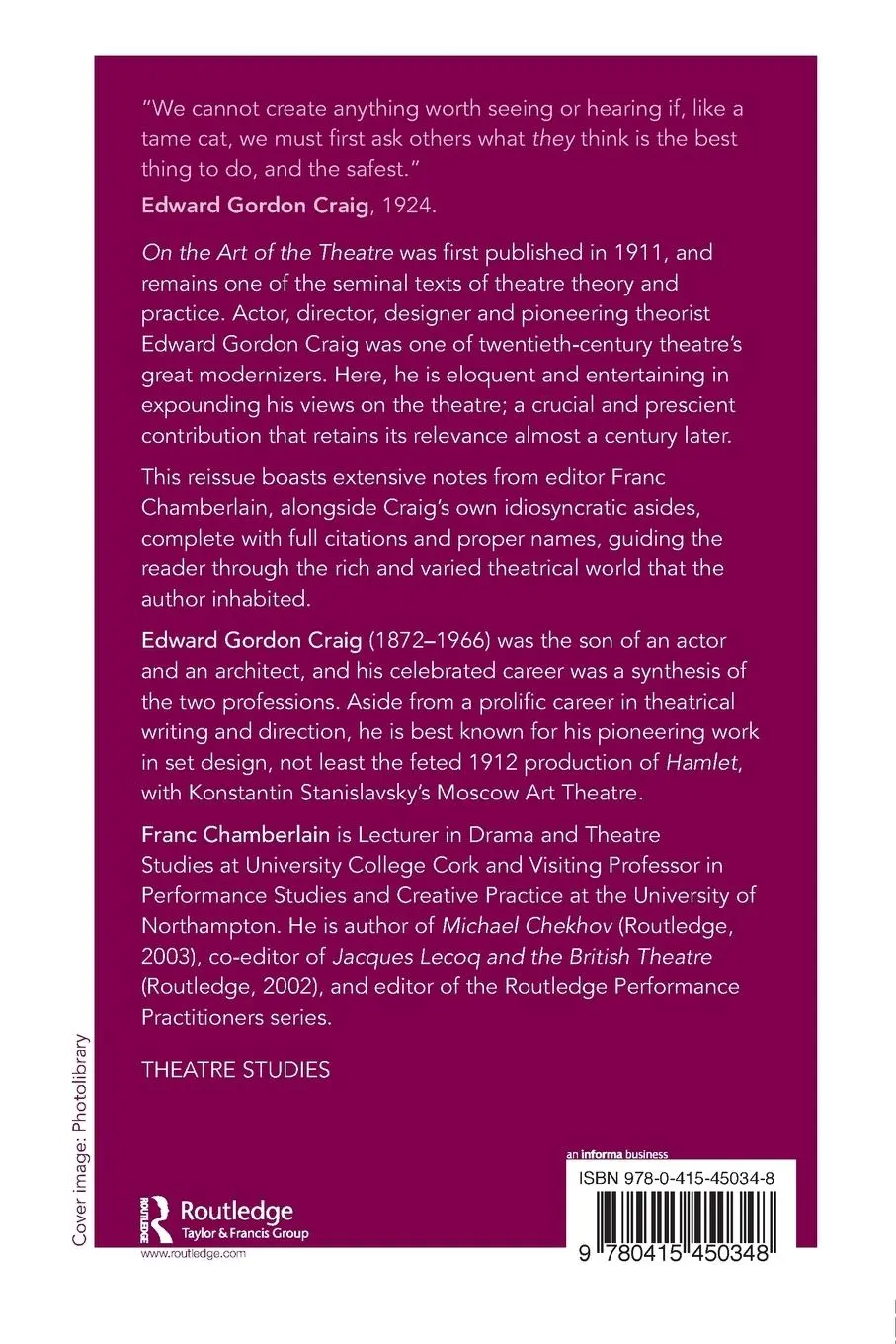 Rückseite: 9780415450348 | On the Art of the Theatre | Edward Gordon Craig | Taschenbuch | 2008