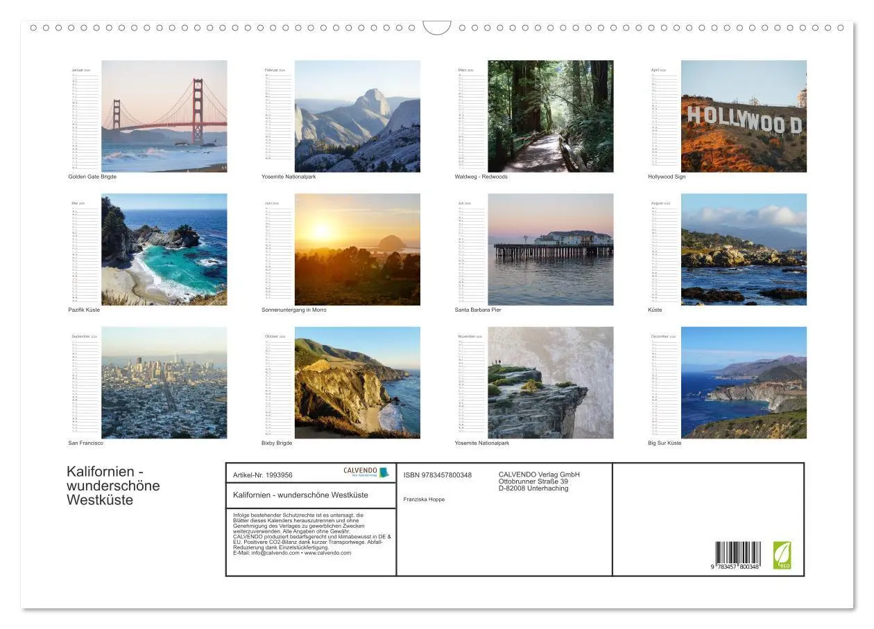Bild: 9783457800348 | Kalifornien - wunderschöne Westküste (Wandkalender 2026 DIN A2...