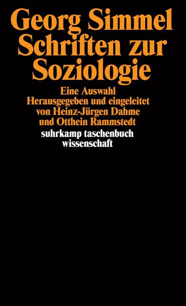 Cover: 9783518280348 | Schriften zur Soziologie | Eine Auswahl | Georg Simmel | Taschenbuch