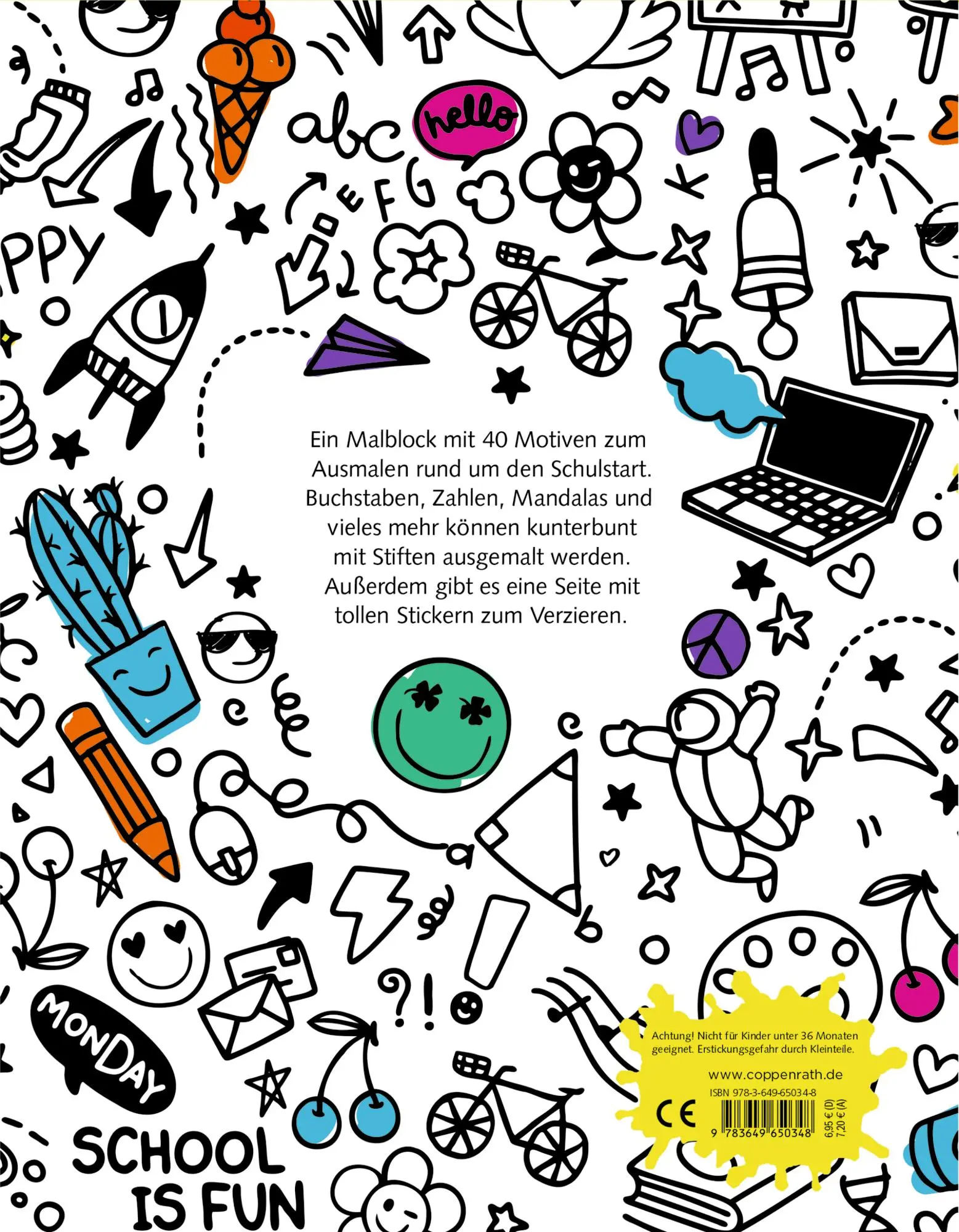Rückseite: 9783649650348 | Malblock - Mein Schulspaß-Malblock | Taschenbuch | 80 S. | Deutsch