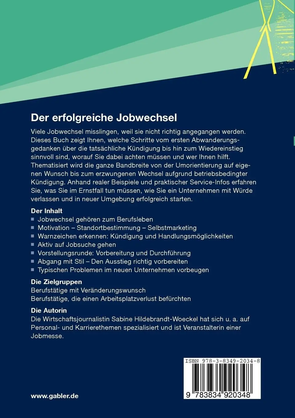 Rückseite: 9783834920348 | Der erfolgreiche Jobwechsel | Wie Sie die Weichen richtig stellen