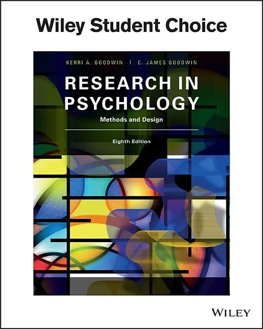 Cover: 9781119330448 | Research in Psychology | Methods and Design | Kerri A. Goodwin (u. a.)