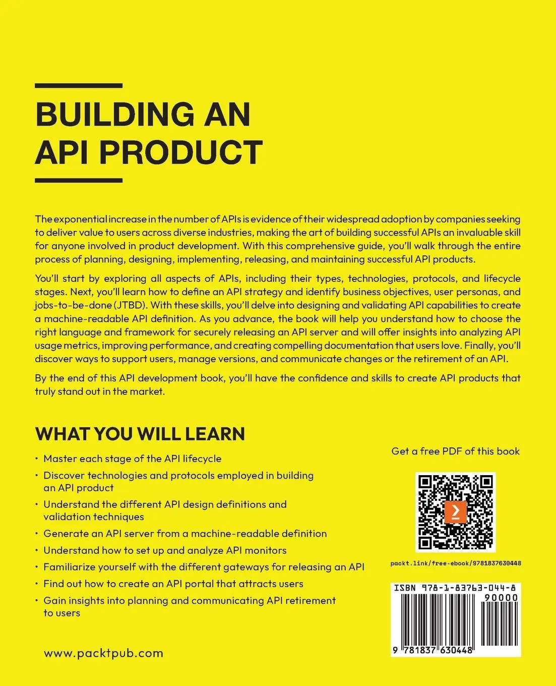 Rückseite: 9781837630448 | Building an API Product | Bruno Pedro | Taschenbuch | Englisch | 2024