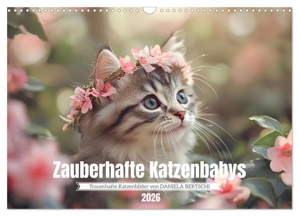 Cover: 9783457340448 | Zauberhafte Katzenbabys (Wandkalender 2026 DIN A3 quer), CALVENDO...