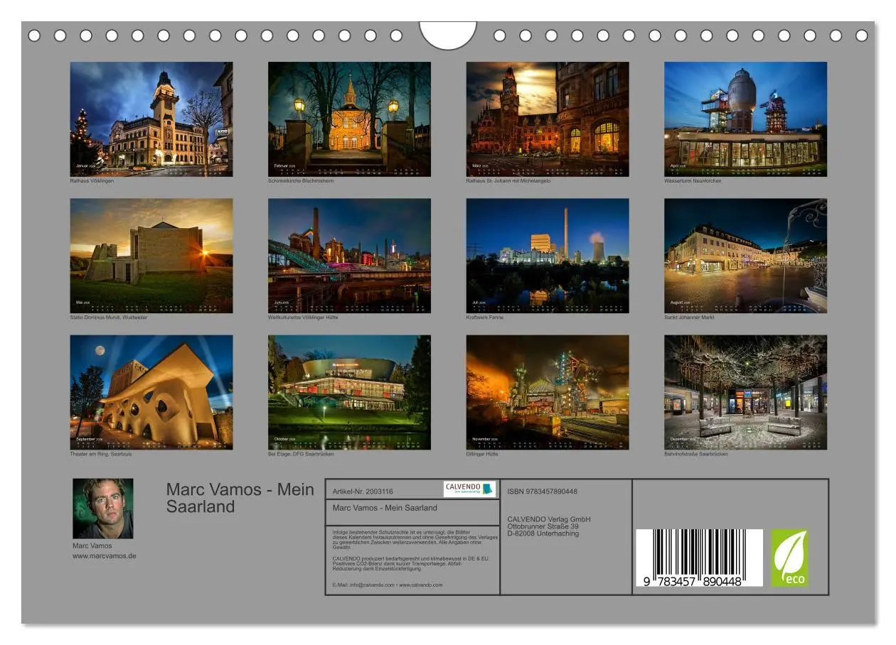 Bild: 9783457890448 | Marc Vamos - Mein Saarland (Wandkalender 2026 DIN A4 quer),...