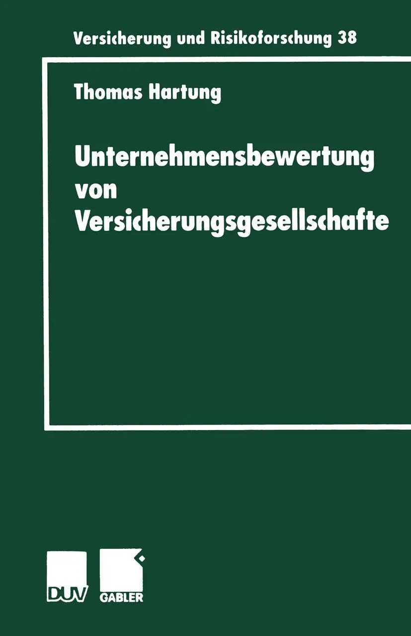 Cover: 9783824490448 | Unternehmensbewertung von Versicherungsgesellschaften | Thomas Hartung
