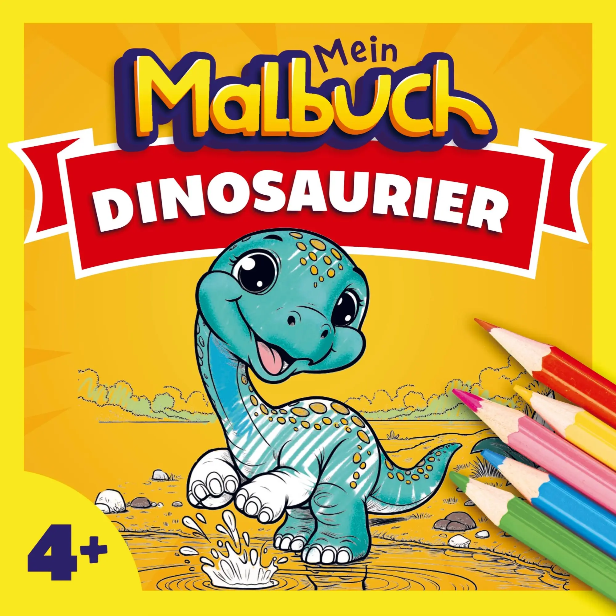 Cover: 9789403800448 | Malbuch Dinosaurier ab 4 Jahren | Mein Malbuch | Taschenbuch | 84 S.