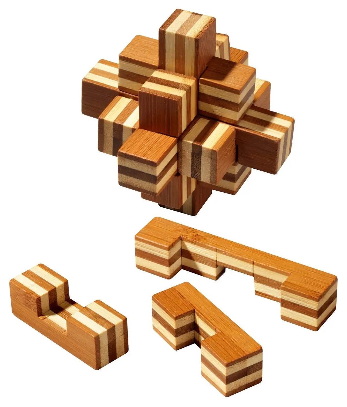 Cover: 4014156060548 | Philos 6054 - Sternpuzzle Bambus, 9 Puzzle Teile, Knobelspiel | Puzzle