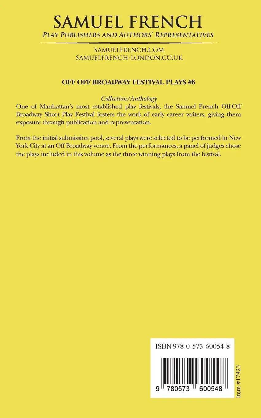 Rückseite: 9780573600548 | Off Off Broadway Festival Plays - 6th Series | M. H. Appleman (u. a.)