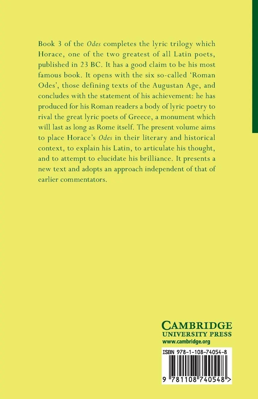 Rückseite: 9781108740548 | Horace | Odes Book III | A. J. Woodman | Taschenbuch | Englisch | 2021