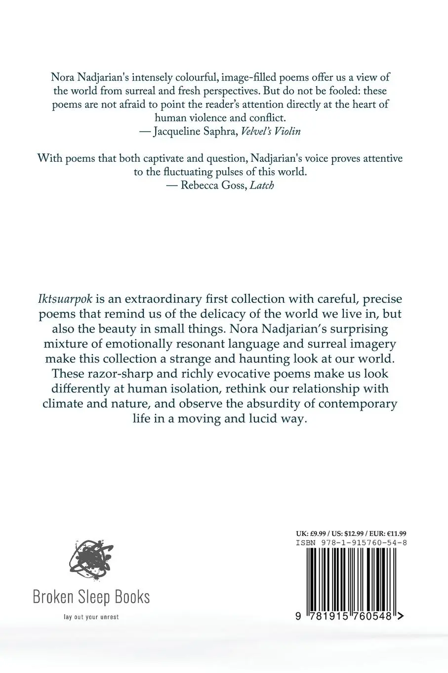 Rückseite: 9781915760548 | Iktsuarpok | Nora Nadjarian | Taschenbuch | Englisch | 2024