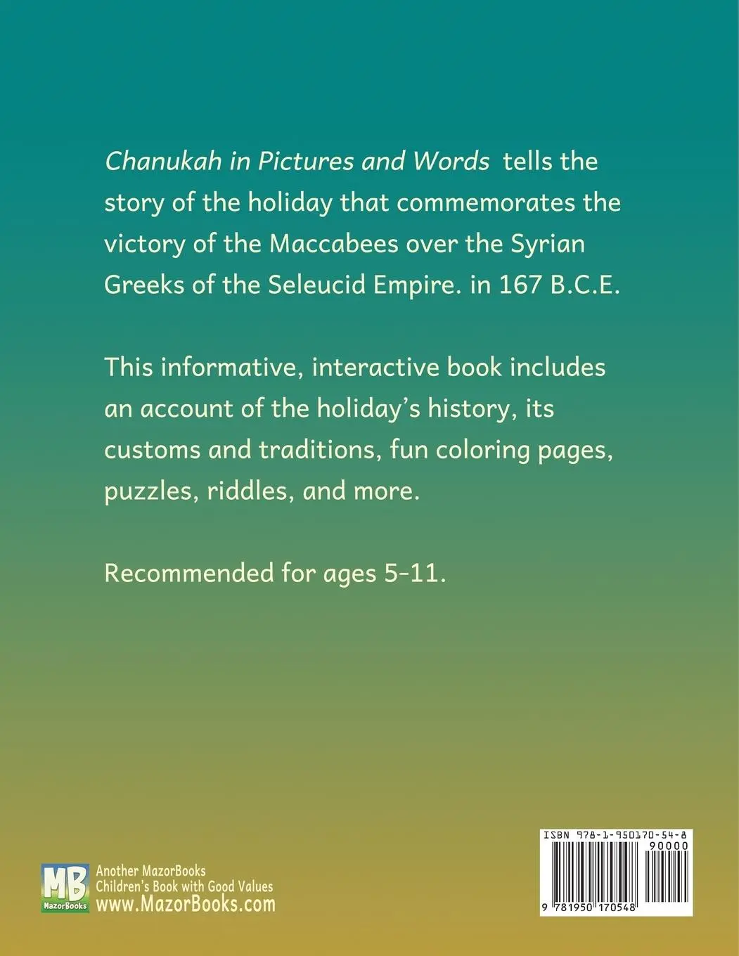 Rückseite: 9781950170548 | Chanukah in Pictures and Words | A Holiday Interactive Book | Mazor