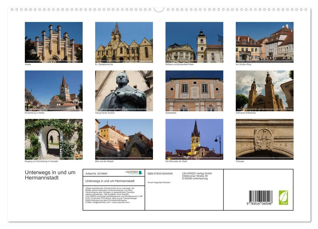 Bild: 9783516040548 | Unterwegs in und um Hermannstadt (hochwertiger Premium Wandkalender...