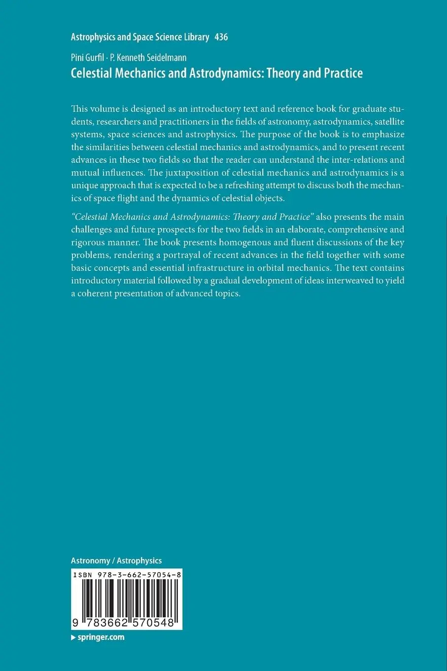 Rückseite: 9783662570548 | Celestial Mechanics and Astrodynamics: Theory and Practice | Buch