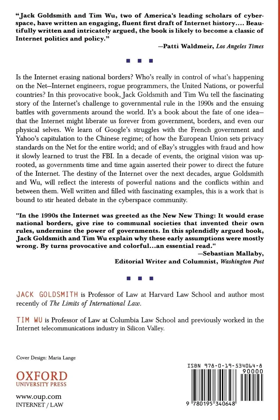 Rückseite: 9780195340648 | Who Controls the Internet? | Illusions of a Borderless World | Buch