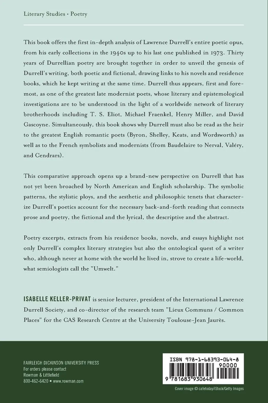 Rückseite: 9781683930648 | Lawrence Durrell's Poetry | A Rift in the Fabric of the World | Buch
