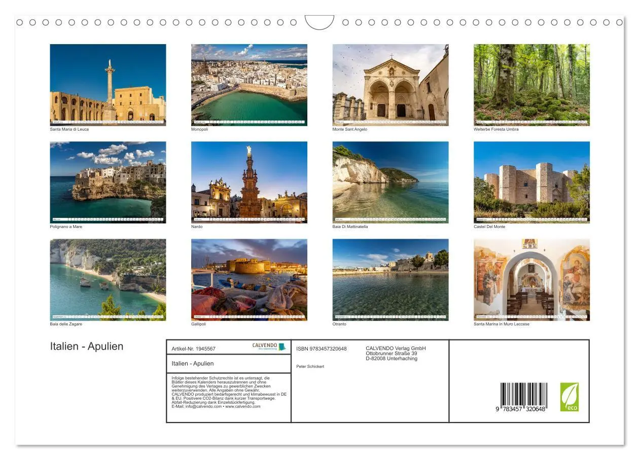 Bild: 9783457320648 | Italien - Apulien (Wandkalender 2026 DIN A3 quer), CALVENDO...