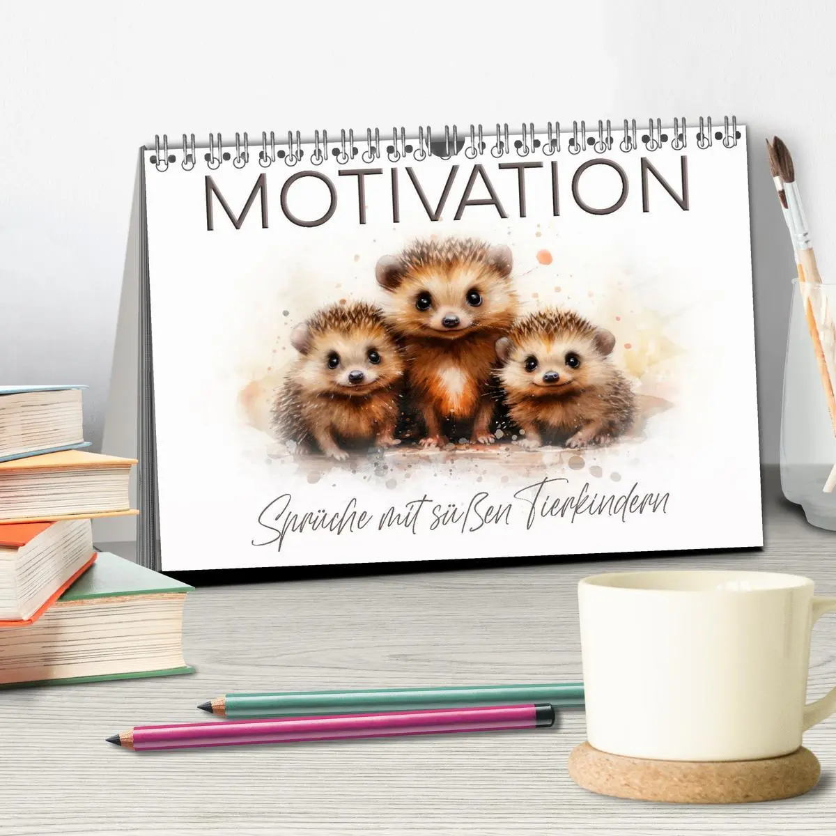 Bild: 9783457490648 | MOTIVATION Sprüche mit süßen Tierkindern (Tischkalender 2026 DIN A5...
