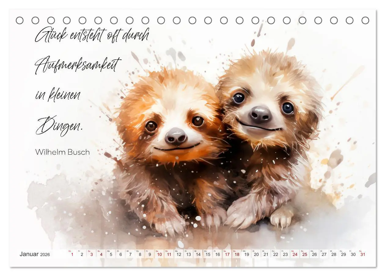 Bild: 9783457490648 | MOTIVATION Sprüche mit süßen Tierkindern (Tischkalender 2026 DIN A5...
