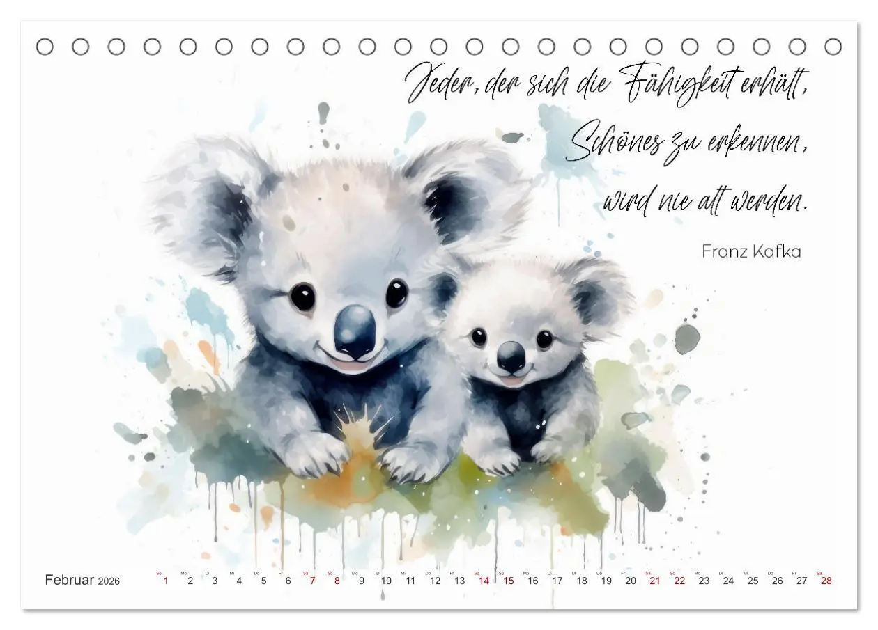 Bild: 9783457490648 | MOTIVATION Sprüche mit süßen Tierkindern (Tischkalender 2026 DIN A5...