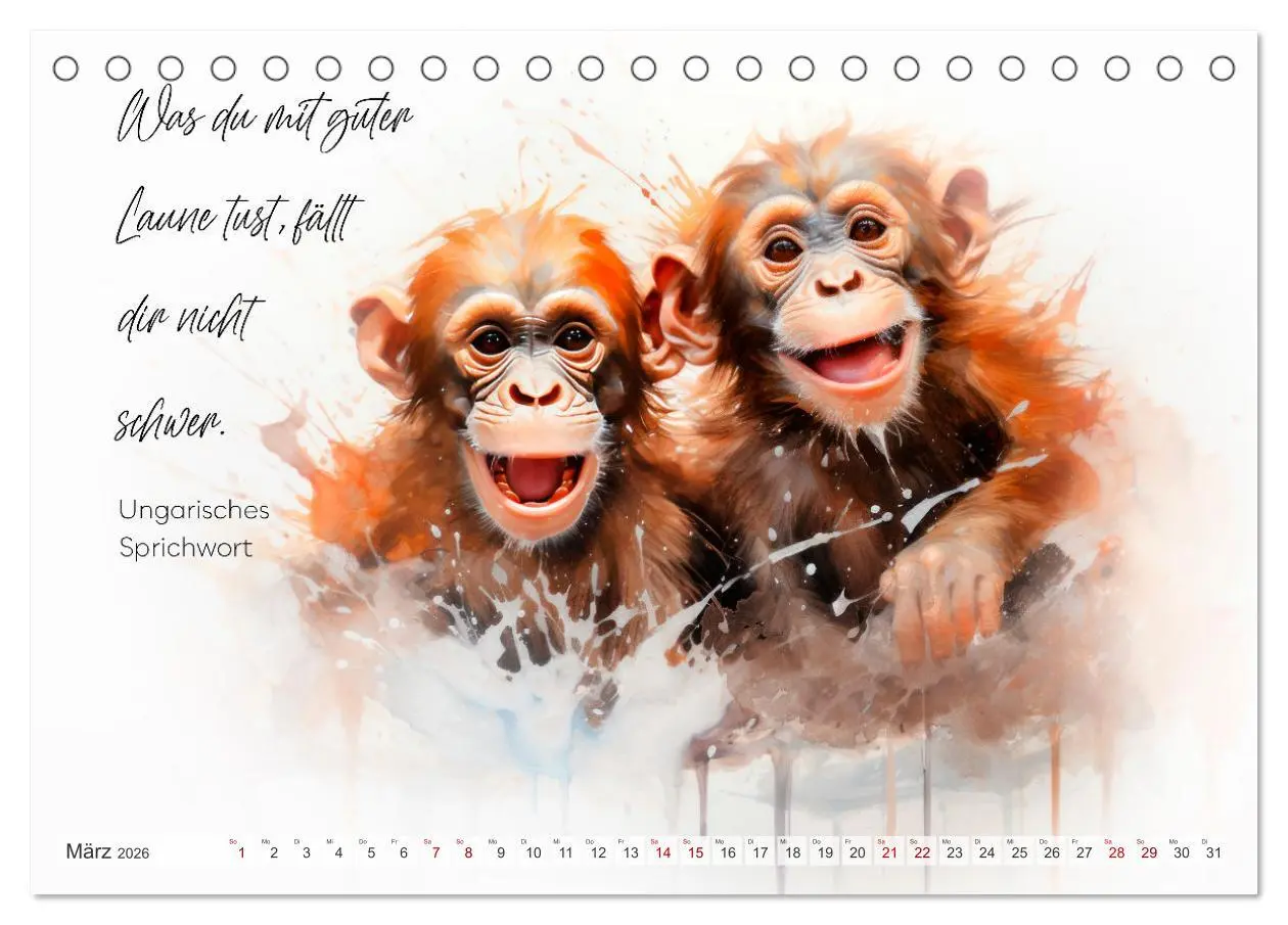 Bild: 9783457490648 | MOTIVATION Sprüche mit süßen Tierkindern (Tischkalender 2026 DIN A5...