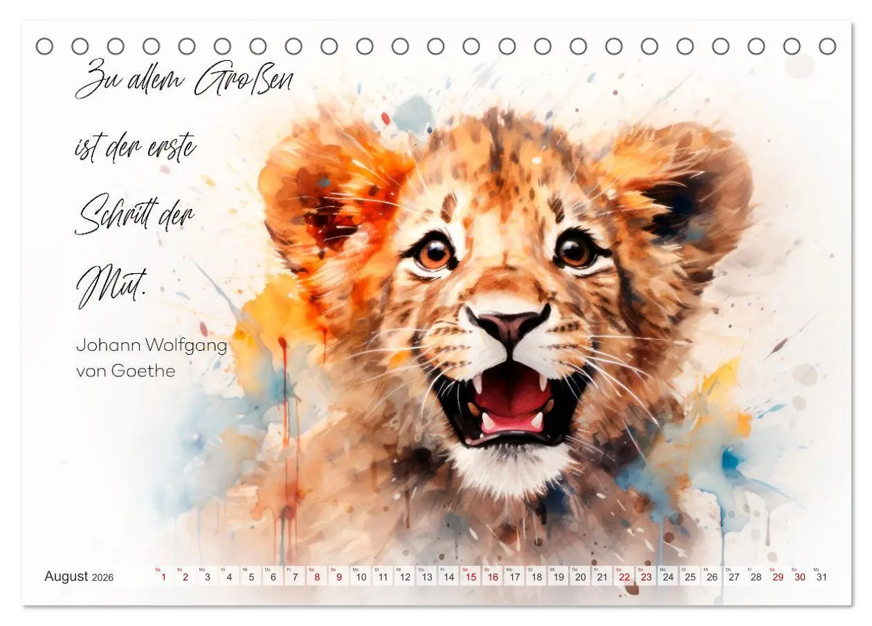 Bild: 9783457490648 | MOTIVATION Sprüche mit süßen Tierkindern (Tischkalender 2026 DIN A5...