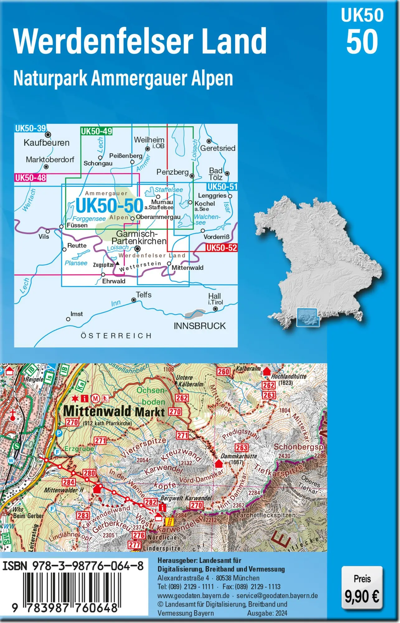 Rückseite: 9783987760648 | UK50-50 Werdenfelser Land | Digitalisierung | (Land-)Karte | Deutsch