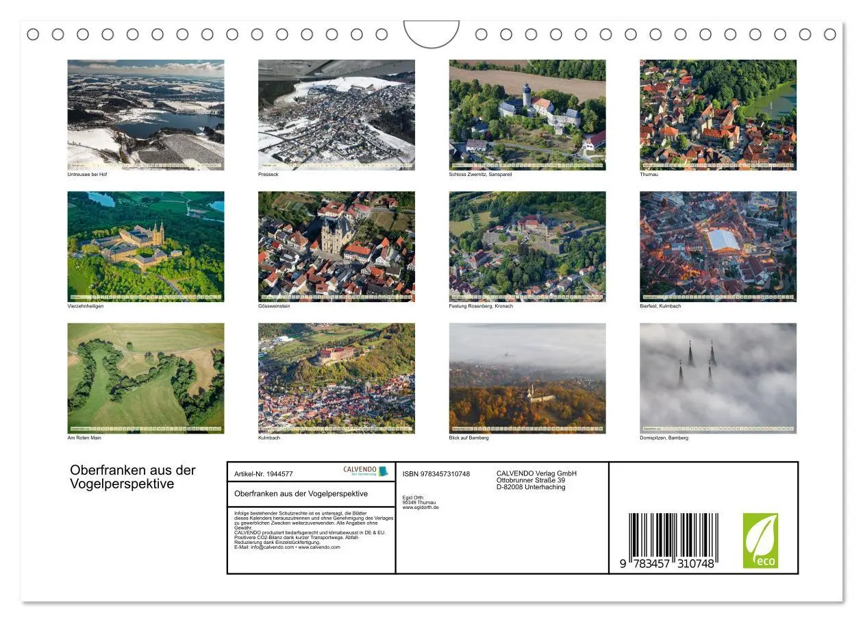 Bild: 9783457310748 | Oberfranken aus der Vogelperspektive (Wandkalender 2026 DIN A4...