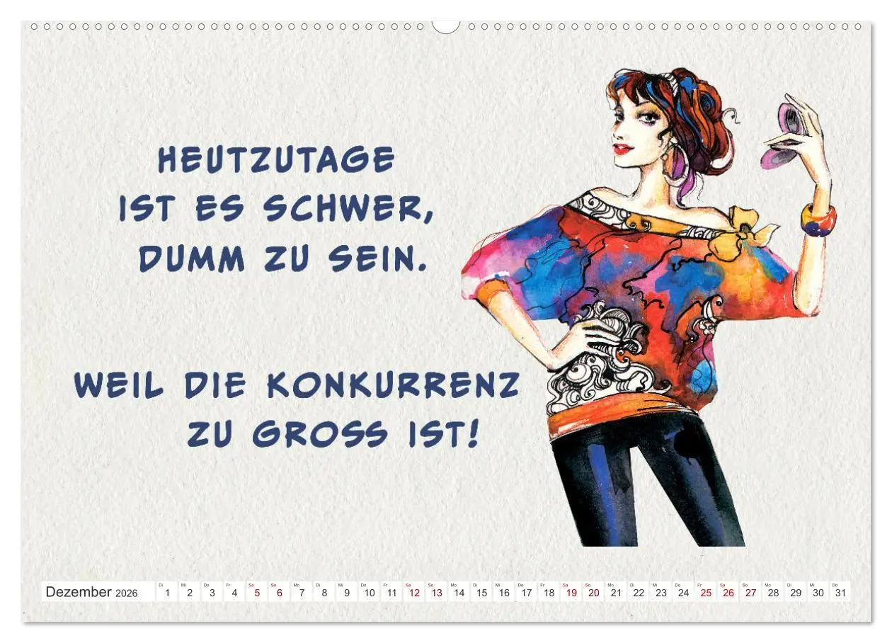 Bild: 9783457550748 | Frech aber ehrlich (hochwertiger Premium Wandkalender 2026 DIN A2...