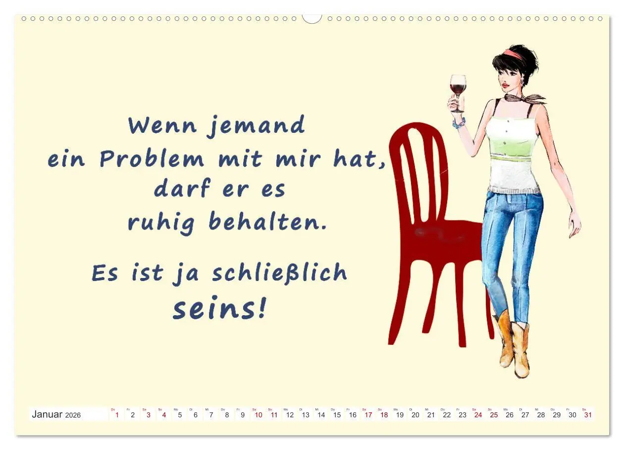 Bild: 9783457550748 | Frech aber ehrlich (hochwertiger Premium Wandkalender 2026 DIN A2...