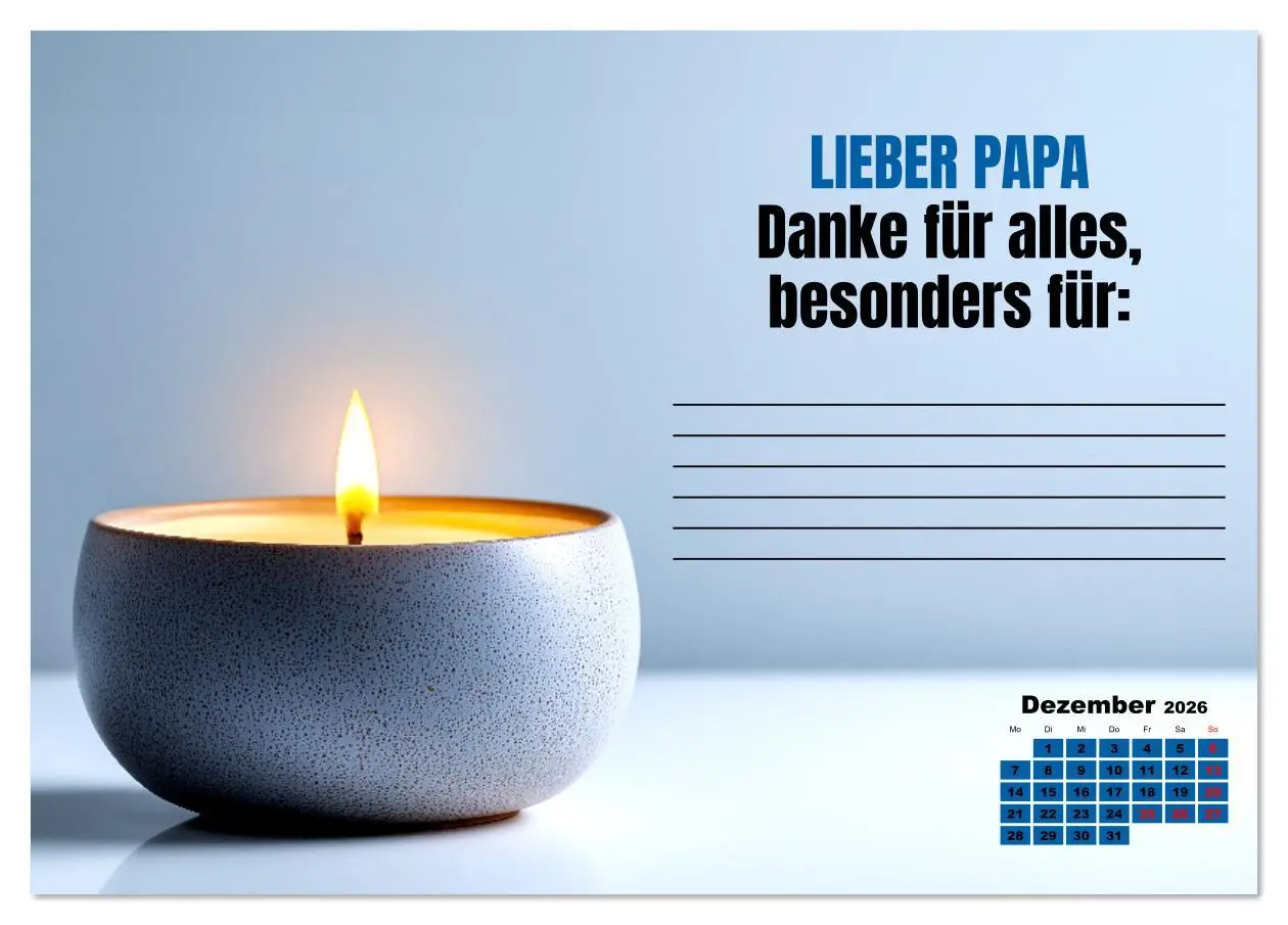Bild: 9783516640748 | Kalender für Papa - Was ich dir sagen will (Tischkalender 2026 DIN...