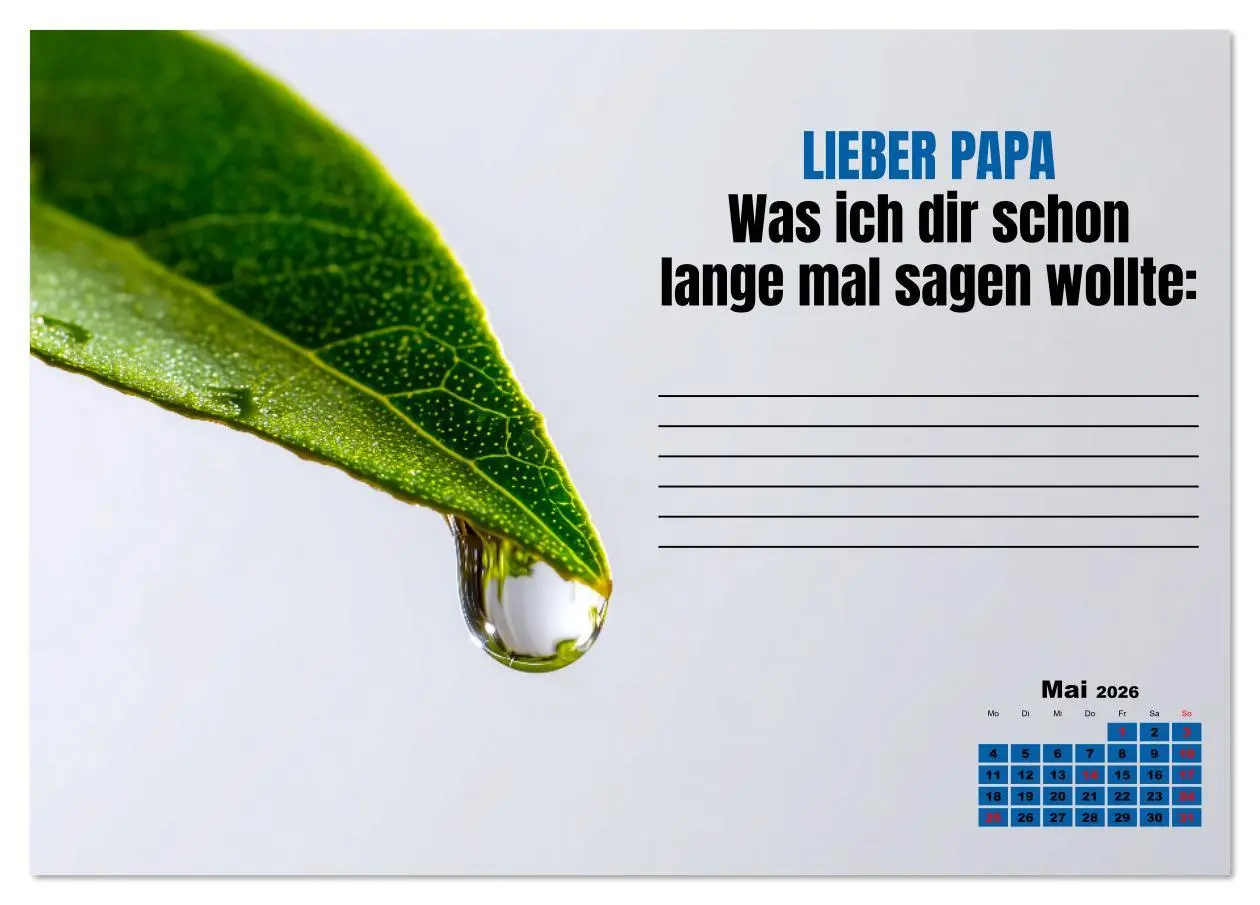 Bild: 9783516640748 | Kalender für Papa - Was ich dir sagen will (Tischkalender 2026 DIN...