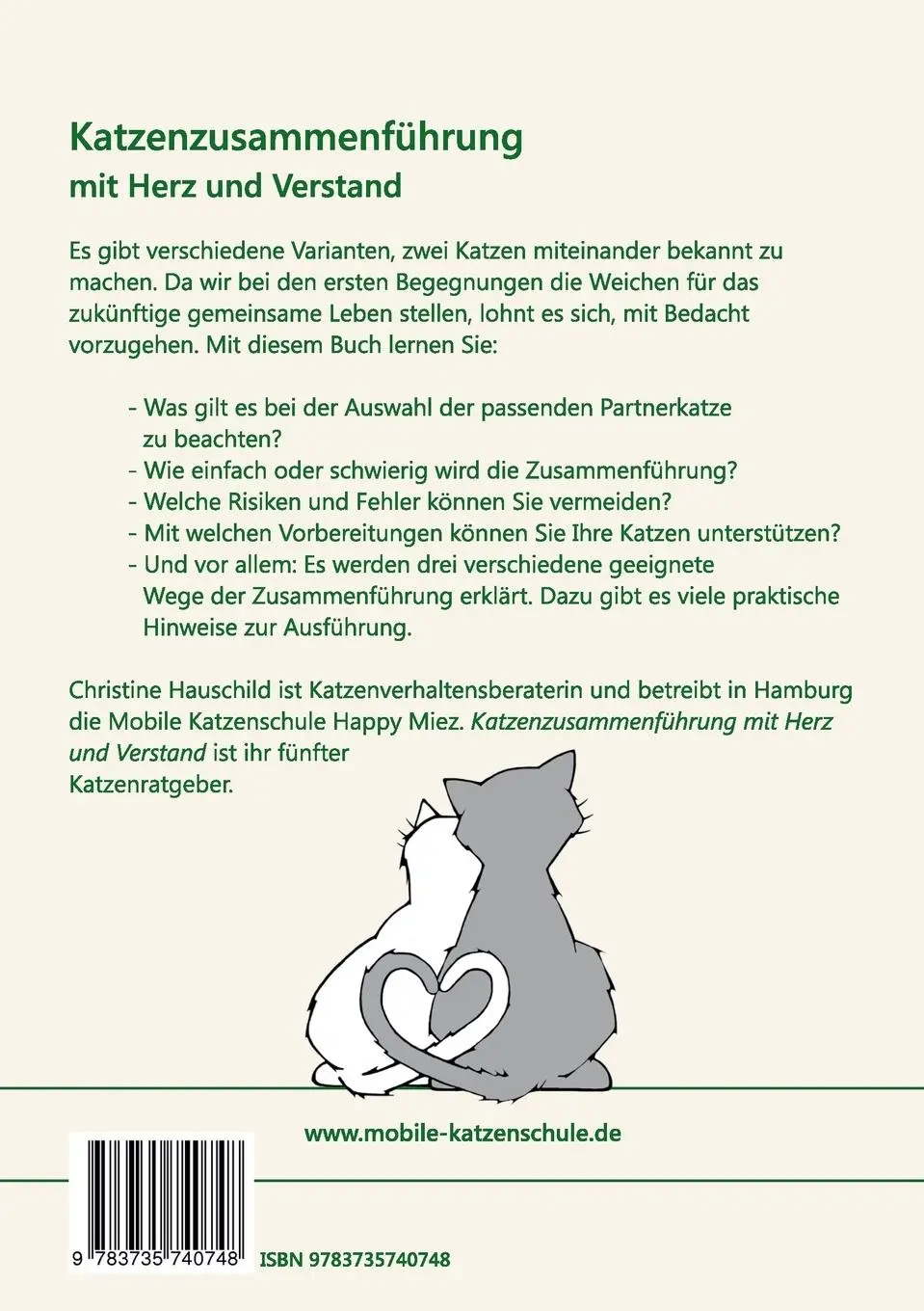 Rückseite: 9783735740748 | Katzenzusammenführung mit Herz und Verstand | Christine Hauschild