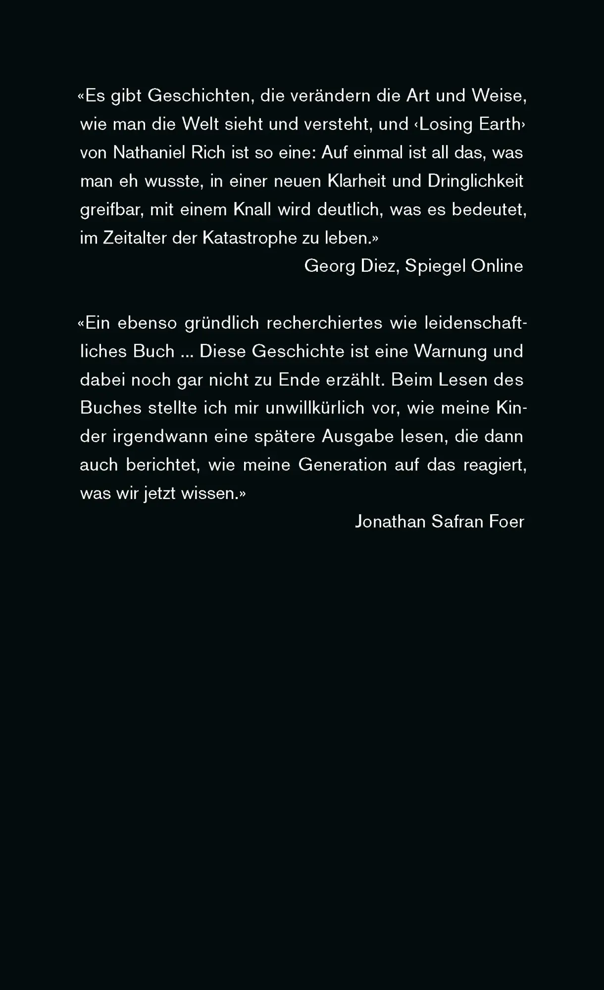 Rückseite: 9783737100748 | Losing Earth | Nathaniel Rich | Buch | 240 S. | Deutsch | 2019
