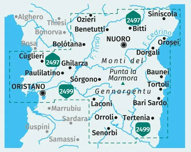 Bild: 9783991540748 | KOMPASS Wanderkarten-Set 2498 Sardinien Mitte / Sardegna Centrale...