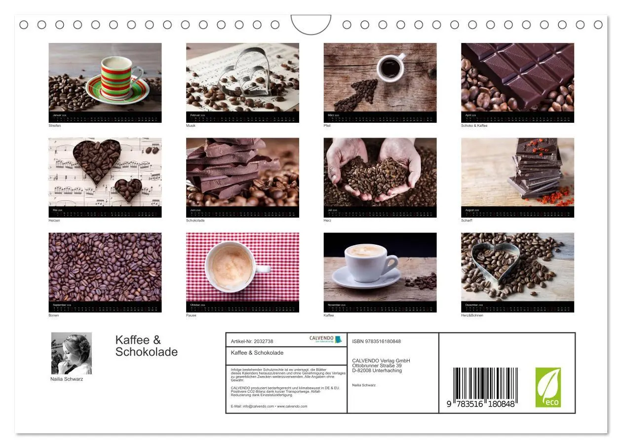 Bild: 9783516180848 | Kaffee &amp; Schokolade (Wandkalender 2026 DIN A4 quer), CALVENDO...