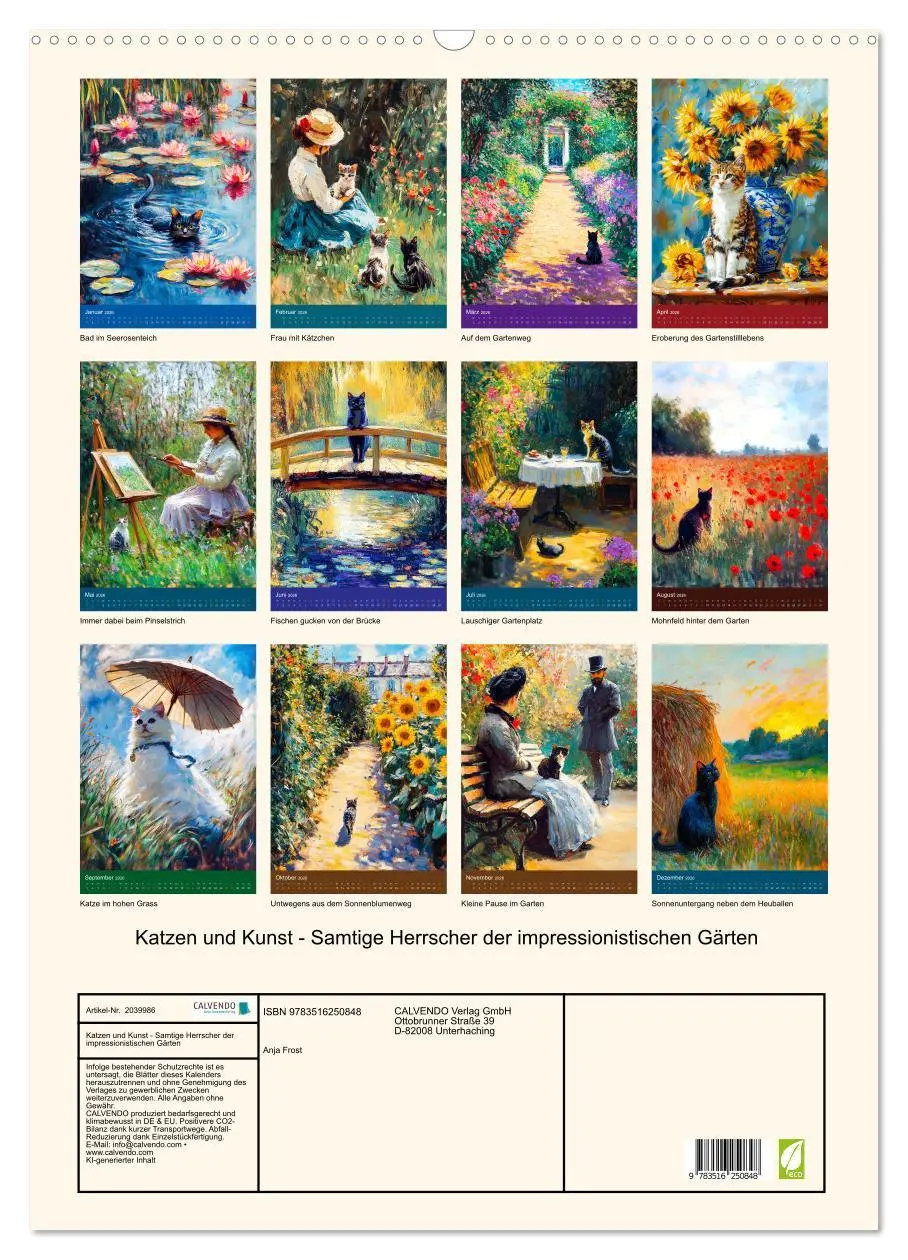 Bild: 9783516250848 | Katzen und Kunst - Samtige Herrscher der impressionistischen Gärten...