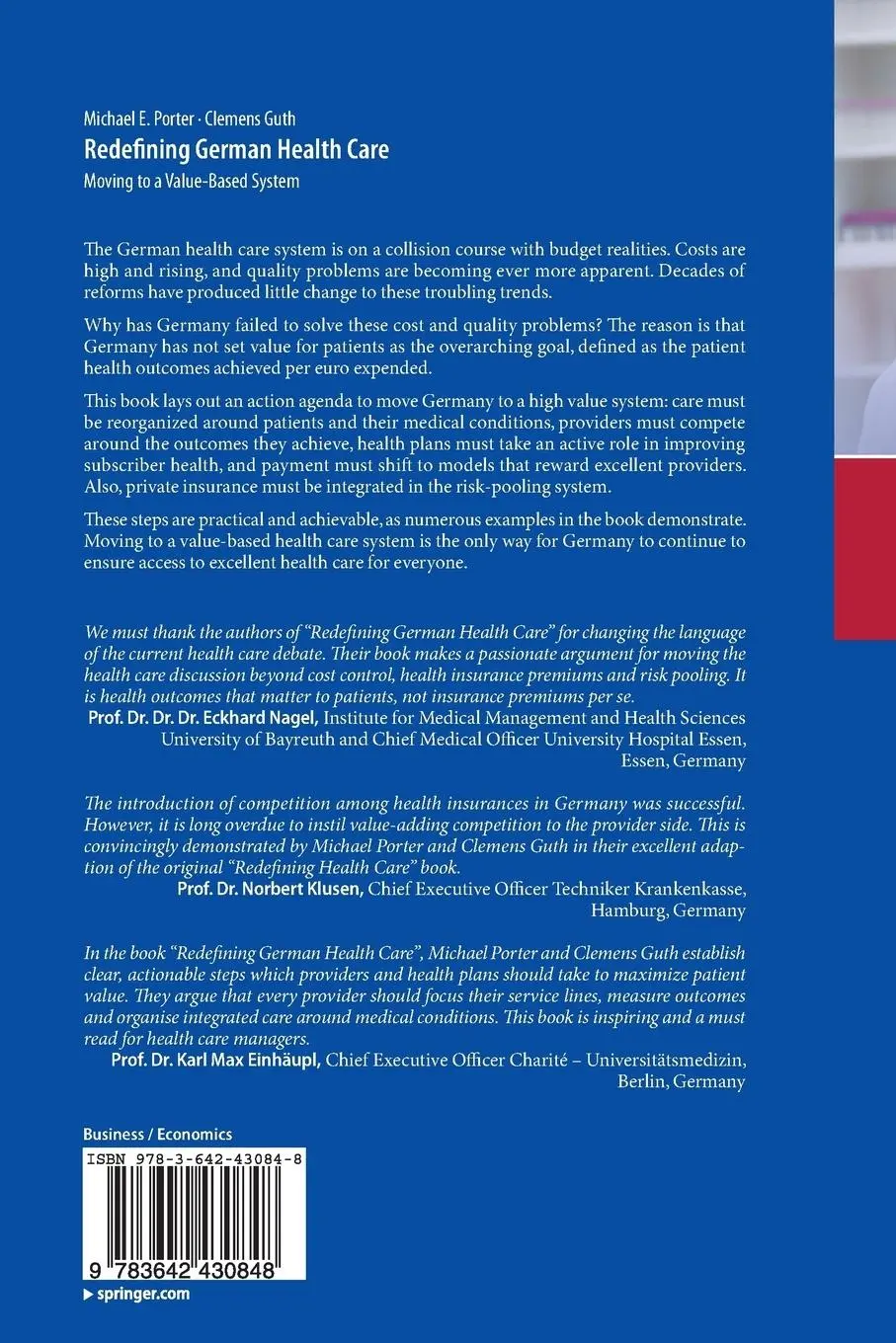 Rückseite: 9783642430848 | Redefining German Health Care | Moving to a Value-Based System | Buch