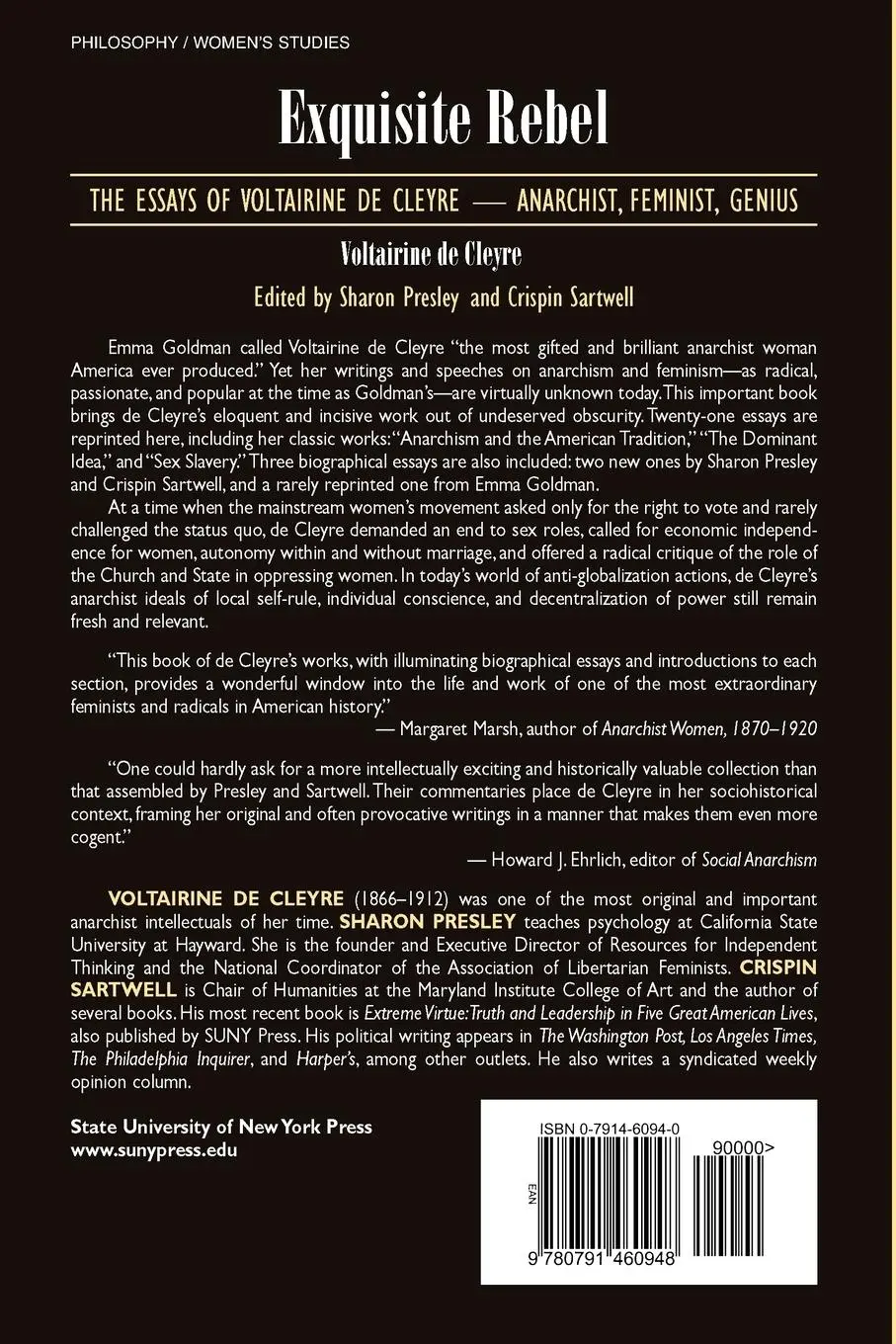 Rückseite: 9780791460948 | Exquisite Rebel | Voltairine De Cleyre | Taschenbuch | Englisch | 2005