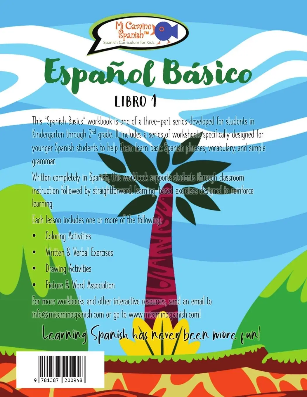 Rückseite: 9781387200948 | Español Básico para Niños, Libro 1 | Spanish Basics for Kids, Book 1