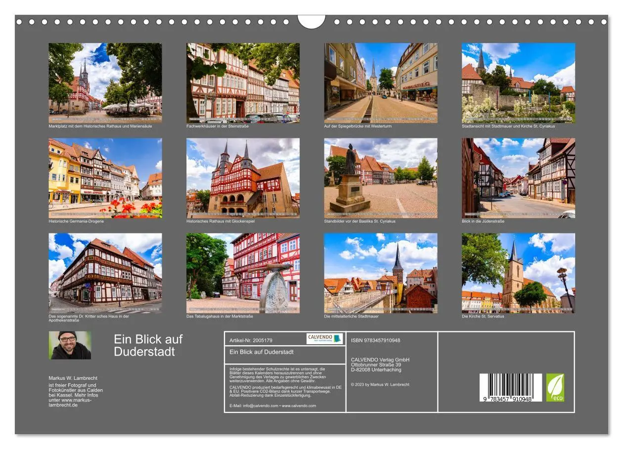 Bild: 9783457910948 | Ein Blick auf Duderstadt (Wandkalender 2026 DIN A3 quer), CALVENDO...
