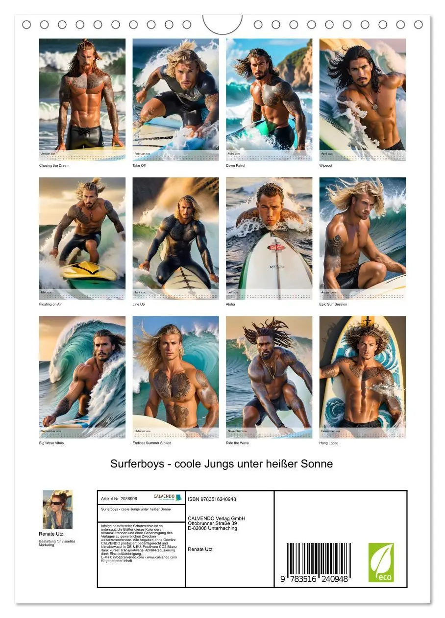 Bild: 9783516240948 | Surferboys - coole Jungs unter heißer Sonne (Wandkalender 2026 DIN...