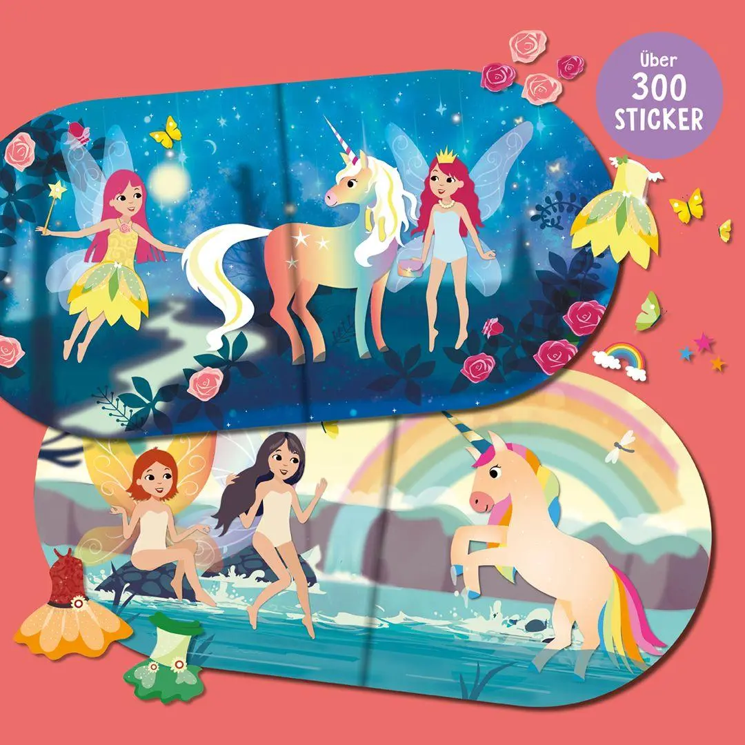 Bild: 9783735890948 | Stickerbuch: Anziehpuppen zum Stickern. Regenbogen-Feen und Einhörner