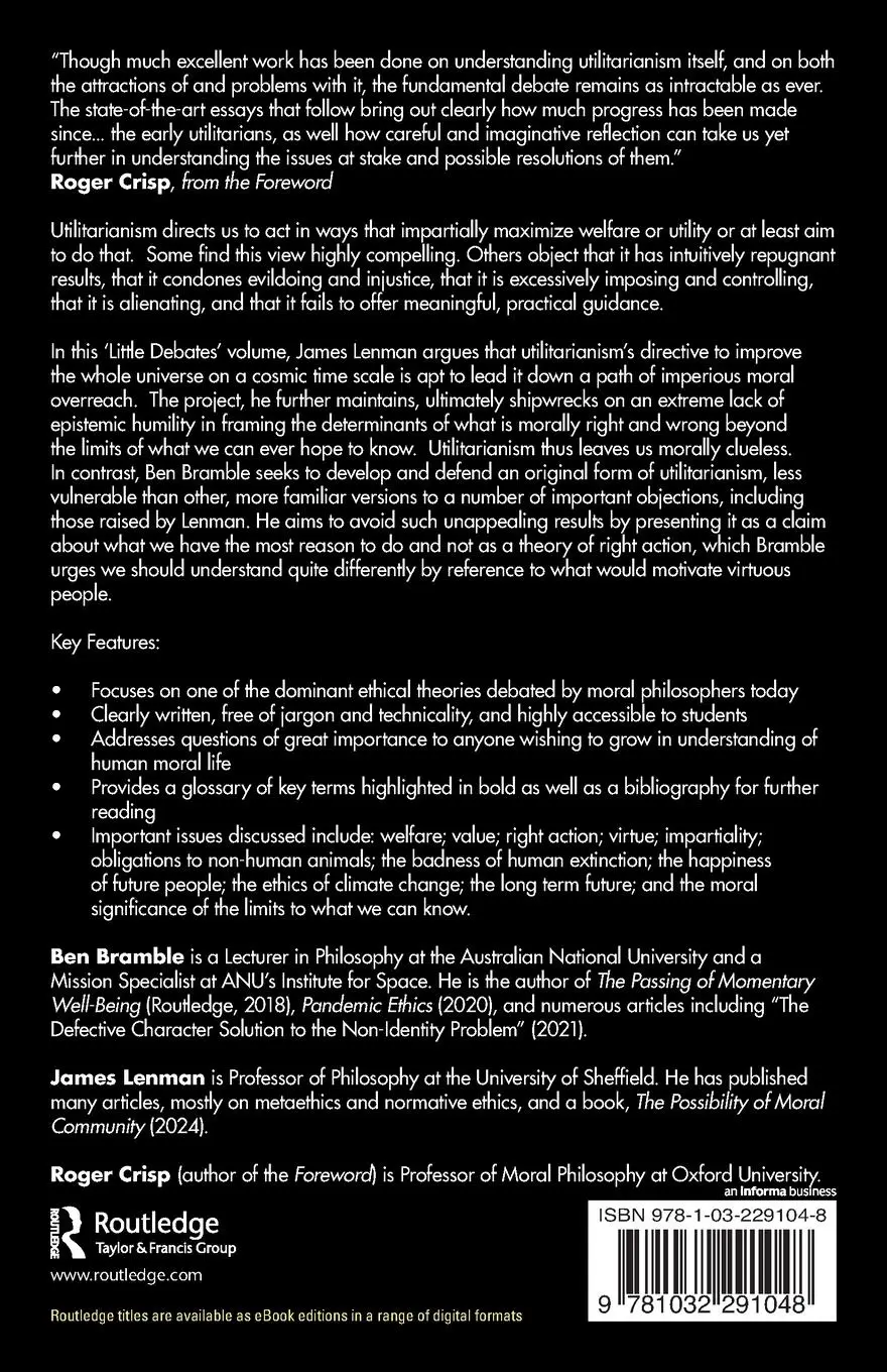 Rückseite: 9781032291048 | Should We Maximize Utility? | A Debate about Utilitarianism | Buch