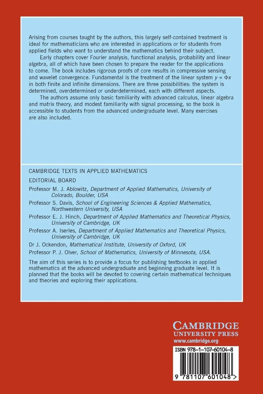 Rückseite: 9781107601048 | The Mathematics of Signal Processing | Steven B. Damelin (u. a.)