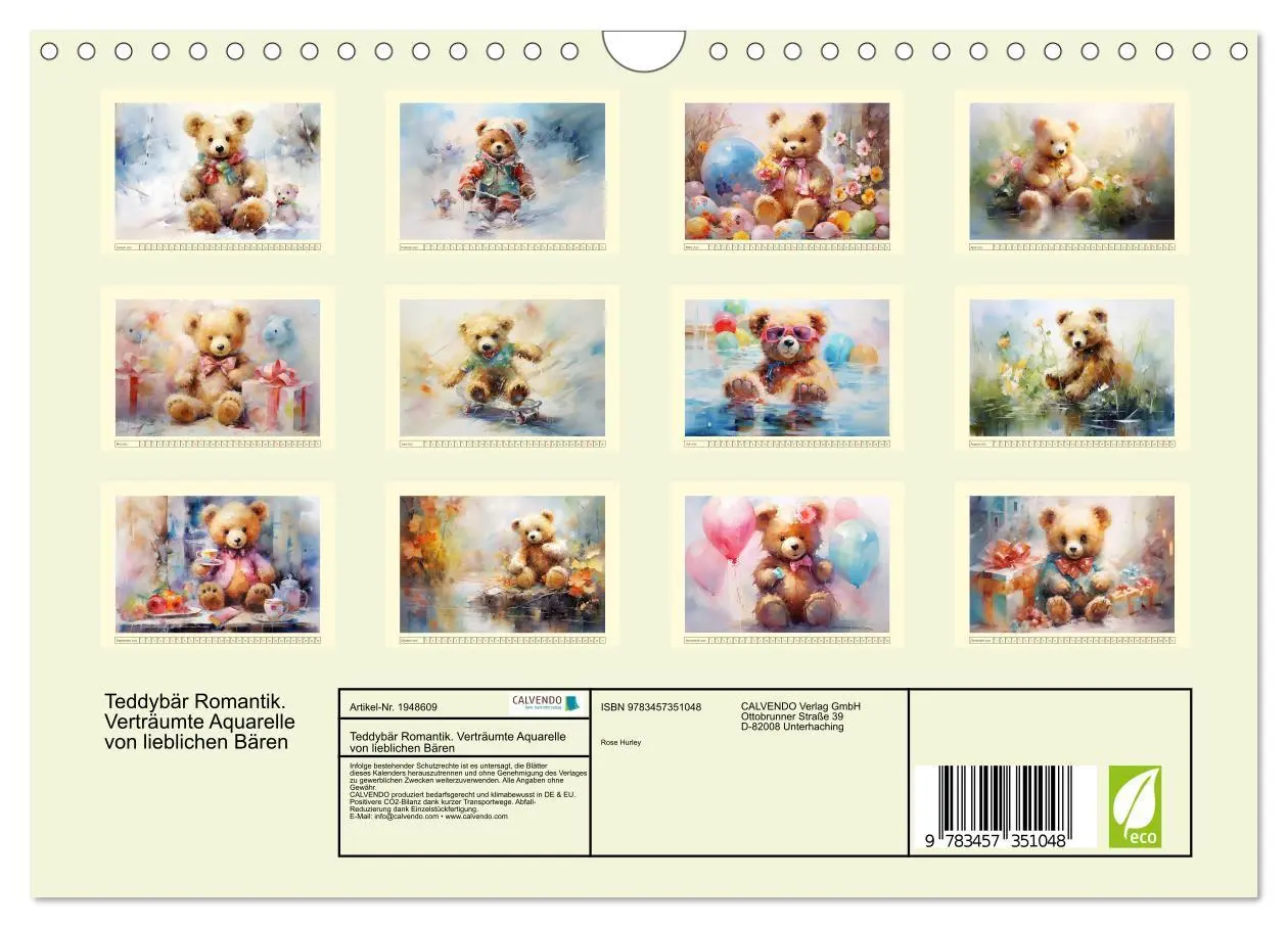 Bild: 9783457351048 | Teddybär Romantik. Verträumte Aquarelle von lieblichen Bären...